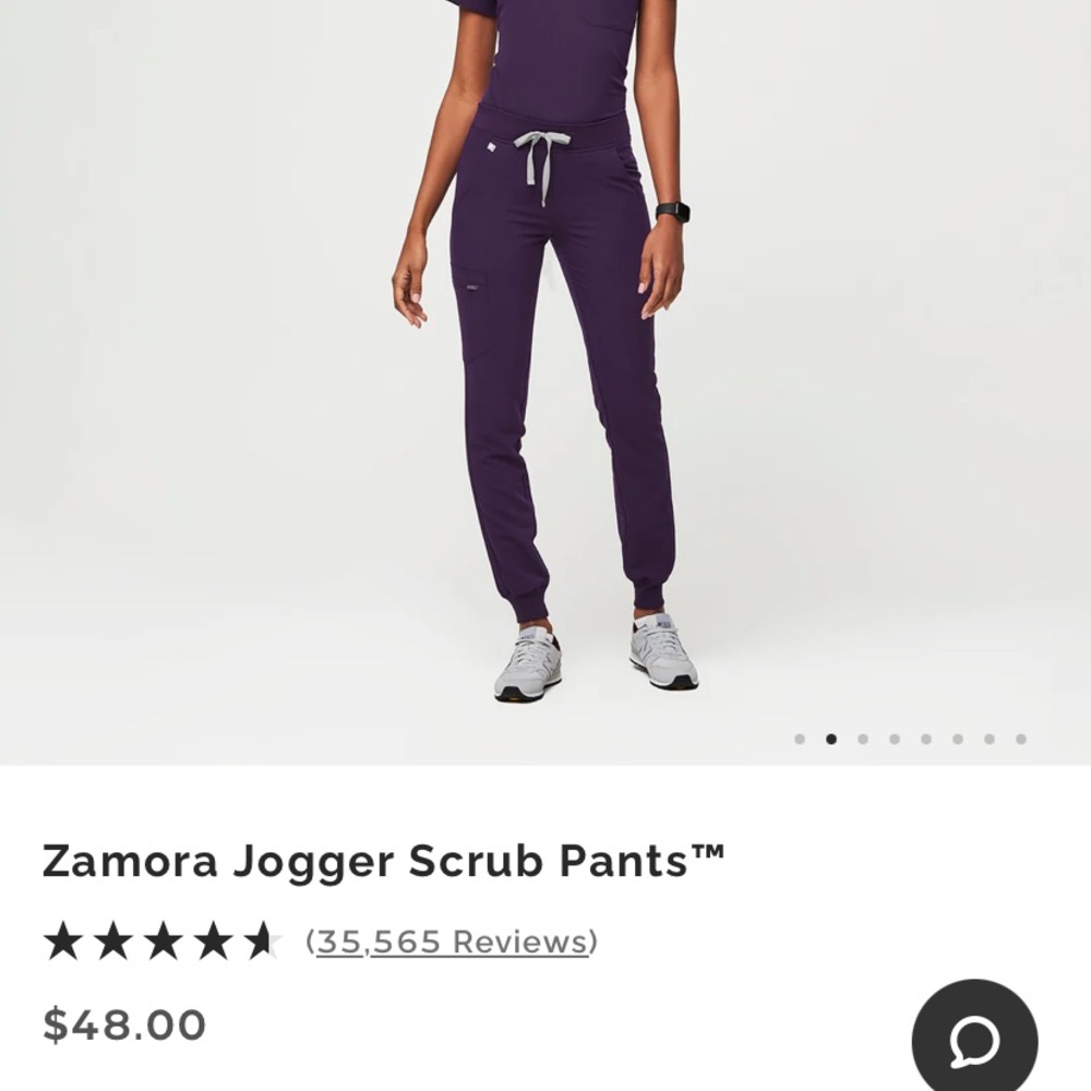 Figs Purple Jam Size M tall scrub bottoms